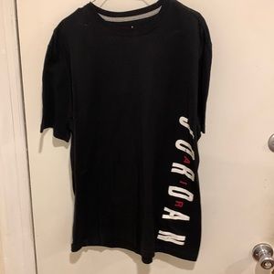 Air Jordan Tee Shirt Black Size Large with "AIR JORDAN" Lettering Logo